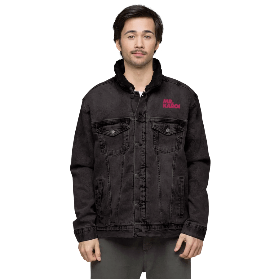 Mr. Karoi Pink Logo Denim Jacket product image (6)