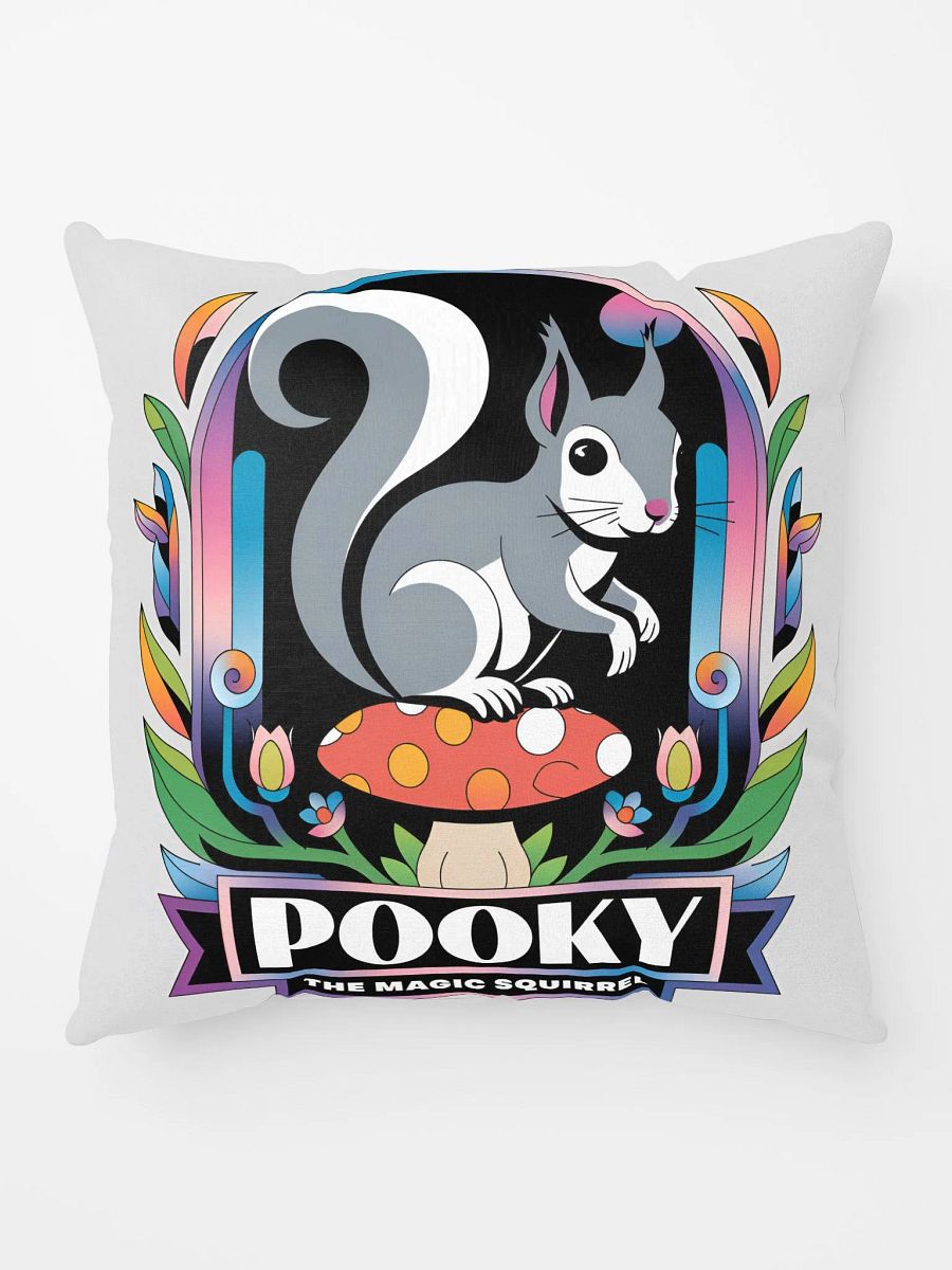 Comfy Pillow: Pooky The magic squirrel. pooky on a mushroom product image (10)
