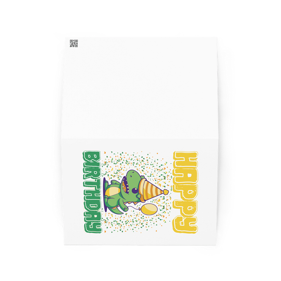Happy Birthday (Cute Dinosaur With Balloon) Birthday Card 5" x 7" product image (2)