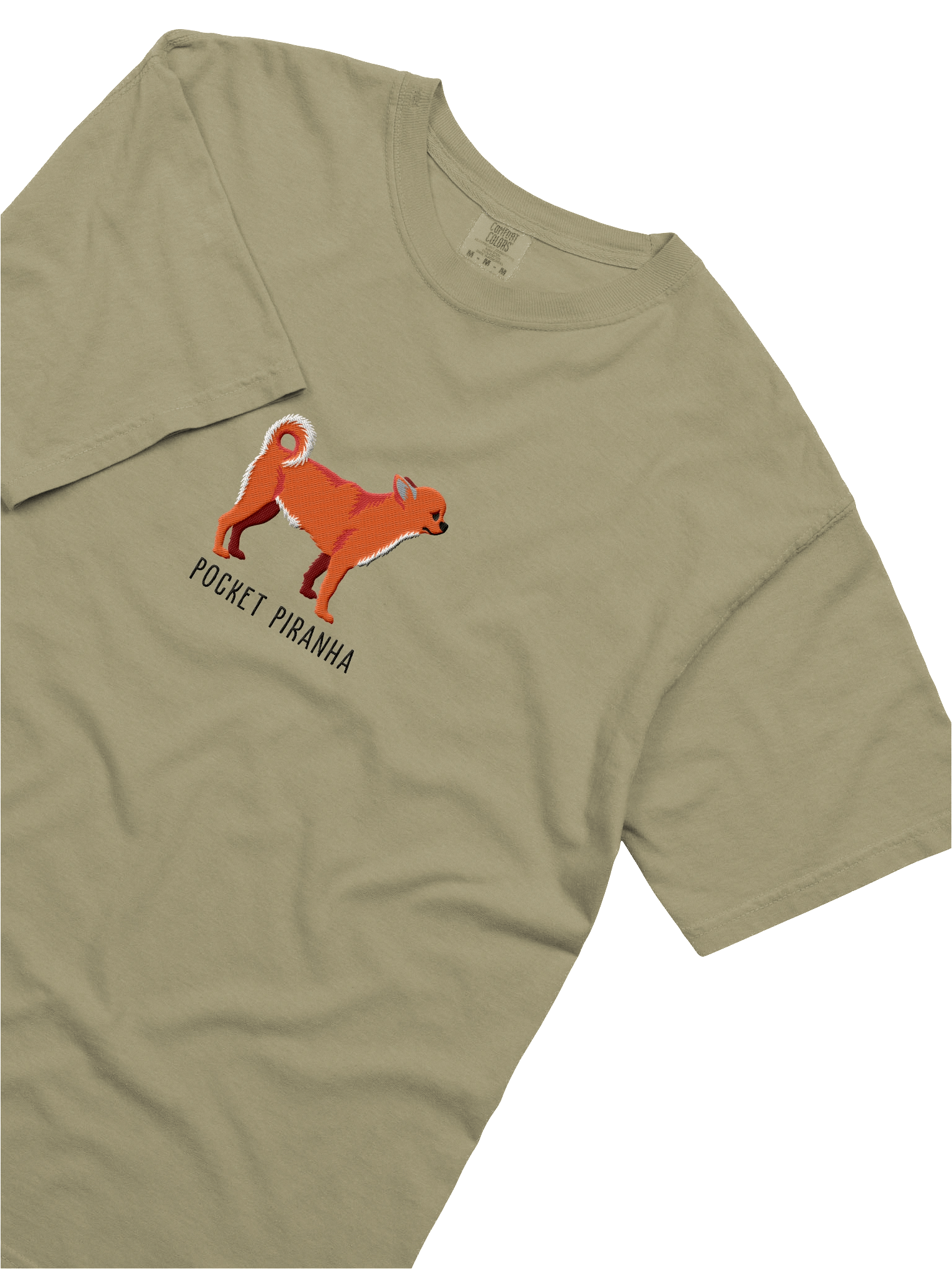 Pocket Piranha T-Shirt(Embroidered) of a Chihuahua(Red) product image (26)