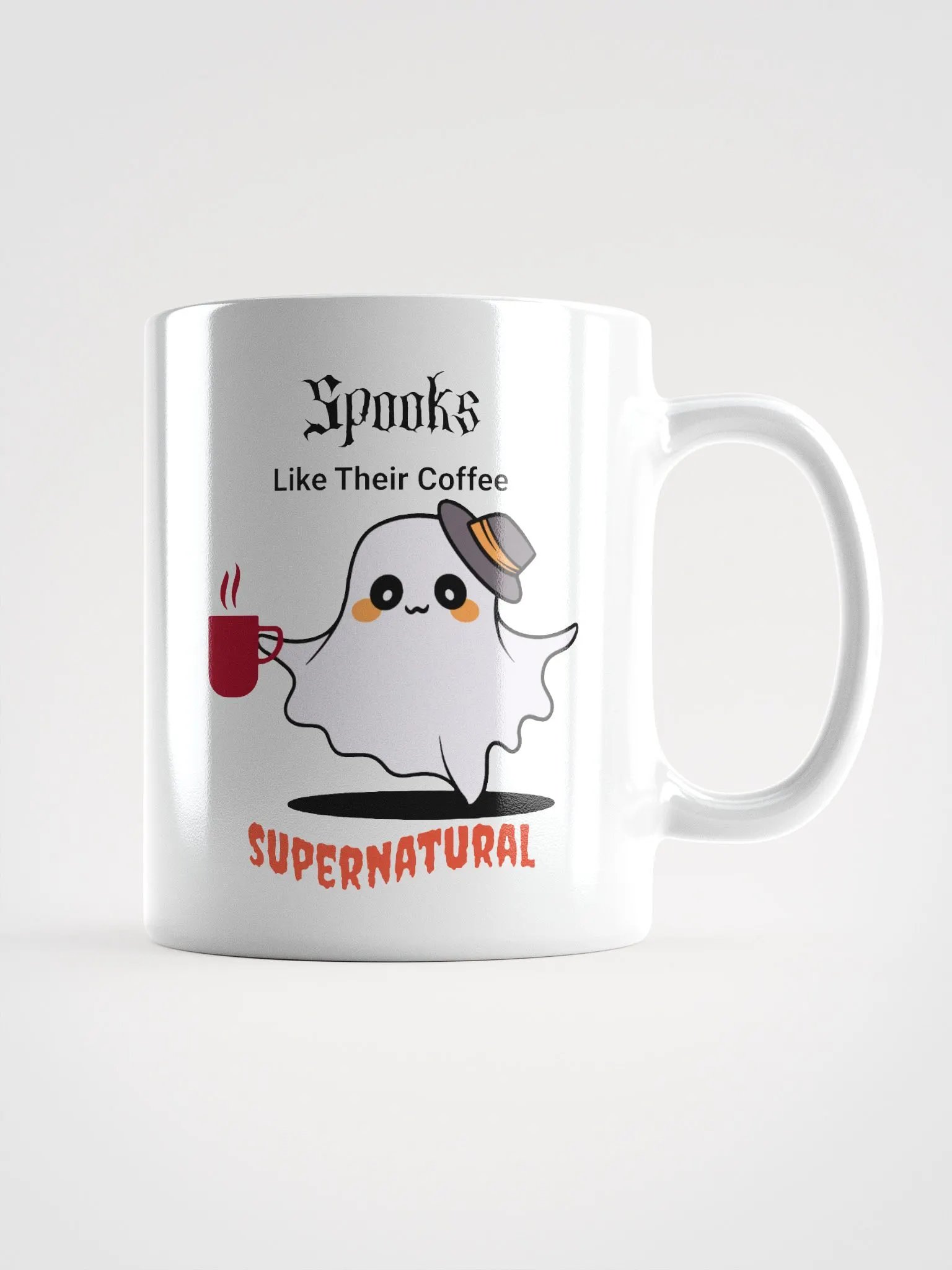 Spooks Like Their Coffee Supernatural White Glossy Mug product image (2)