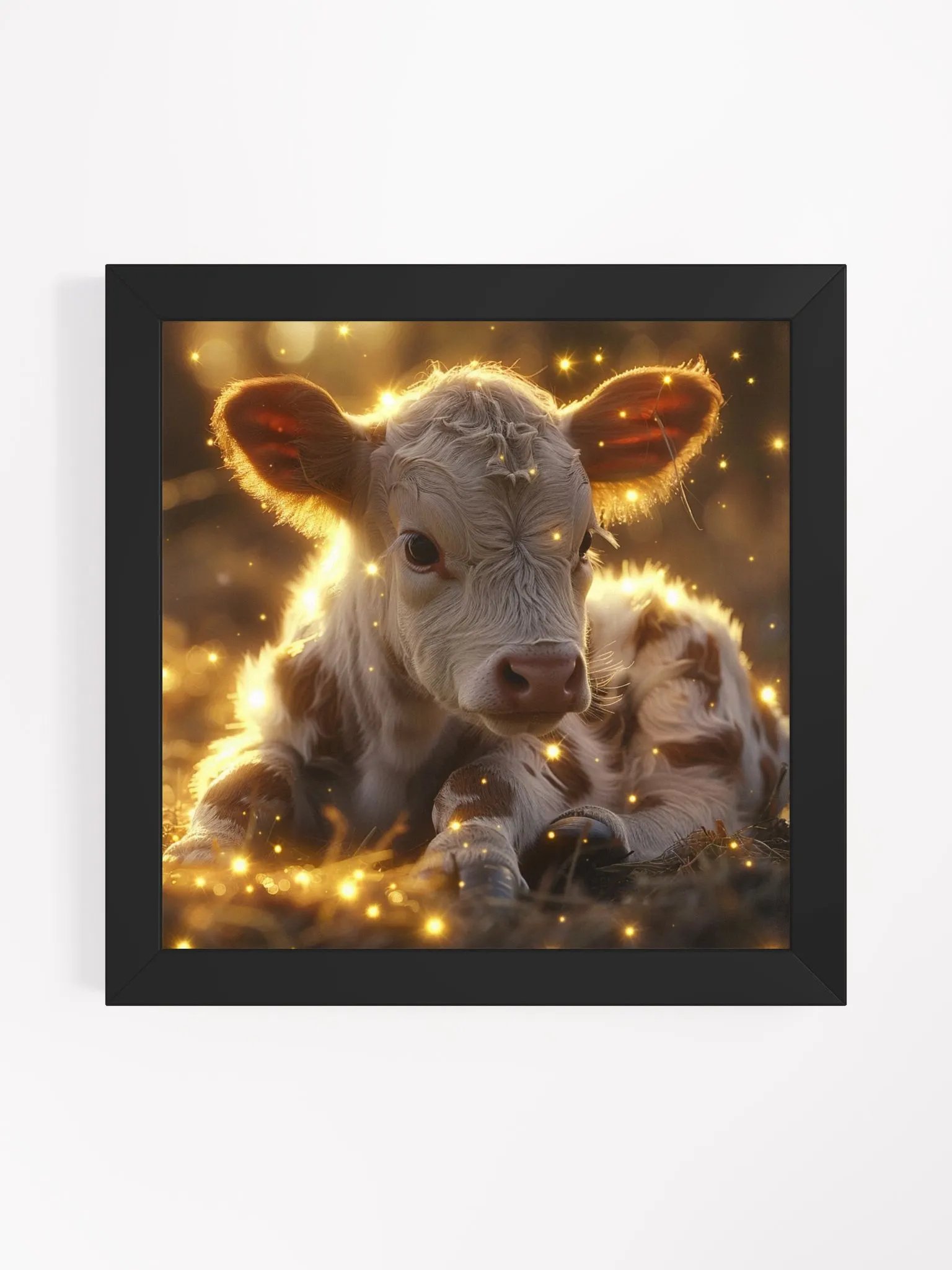 Magical Baby Cow With Fairy Lights Framed Wall Art product image (1)