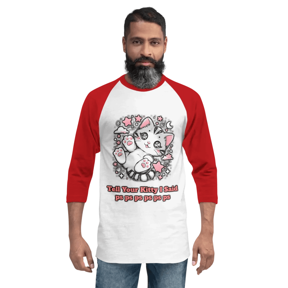 pspsps Kitty Baseball Style Tee - Light Torso Colors product image (84)
