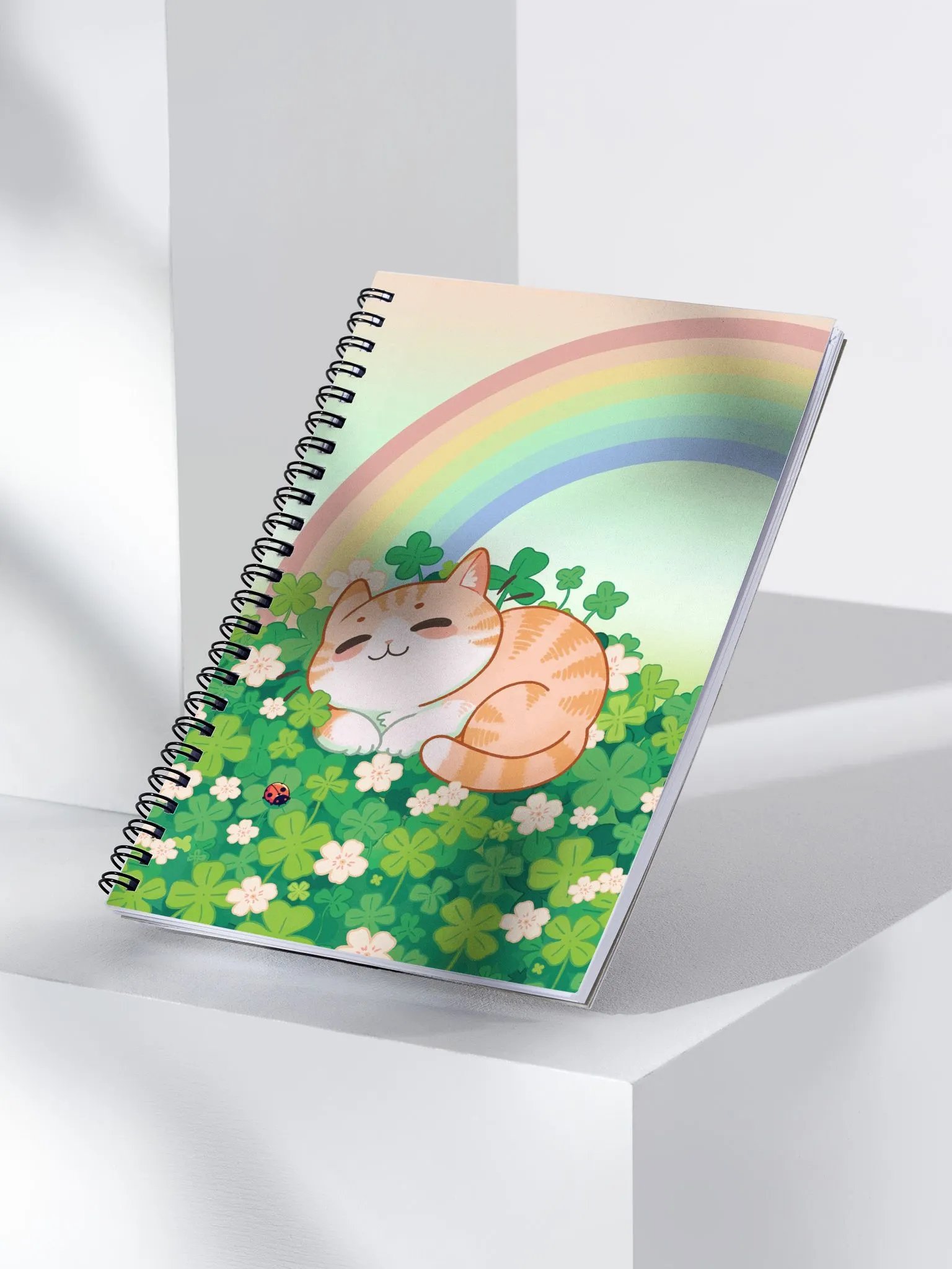 Lucky cat St. Patrick Irish charm - spiral notebook product image (4)