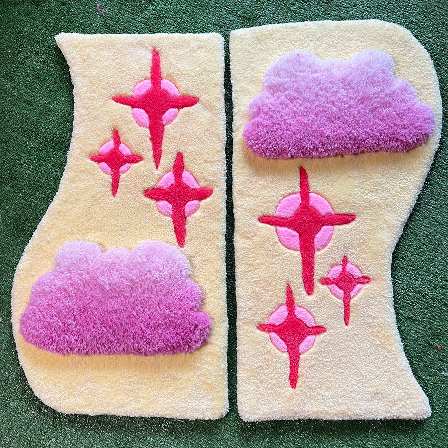 Two-Piece Yellow and Pink Sky Wall Hanging product image (1)