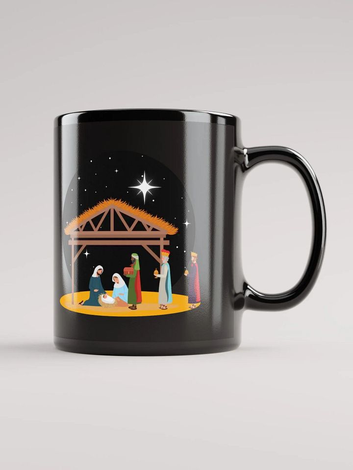 Christmas Holiday Manger Nativity Scene - Black Mug product image (1)