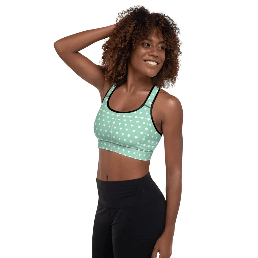 Pastel Heart Seamless Pattern Padded Sports Bra - V1 product image (3)