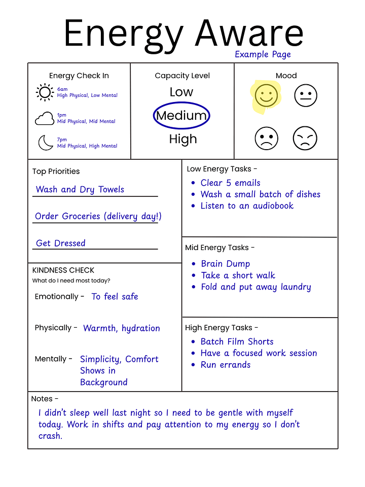 Energy Aware Daily Planner Page product image (1)
