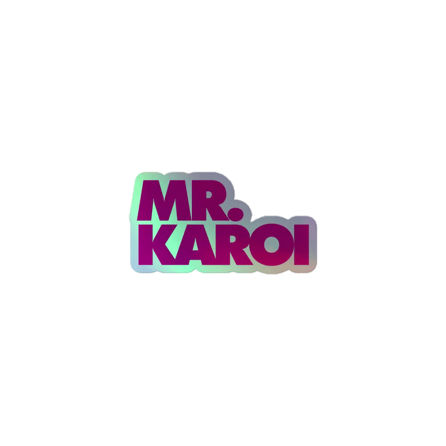 Mr. Karoi Pink Logo Holographic Sticker product image (1)