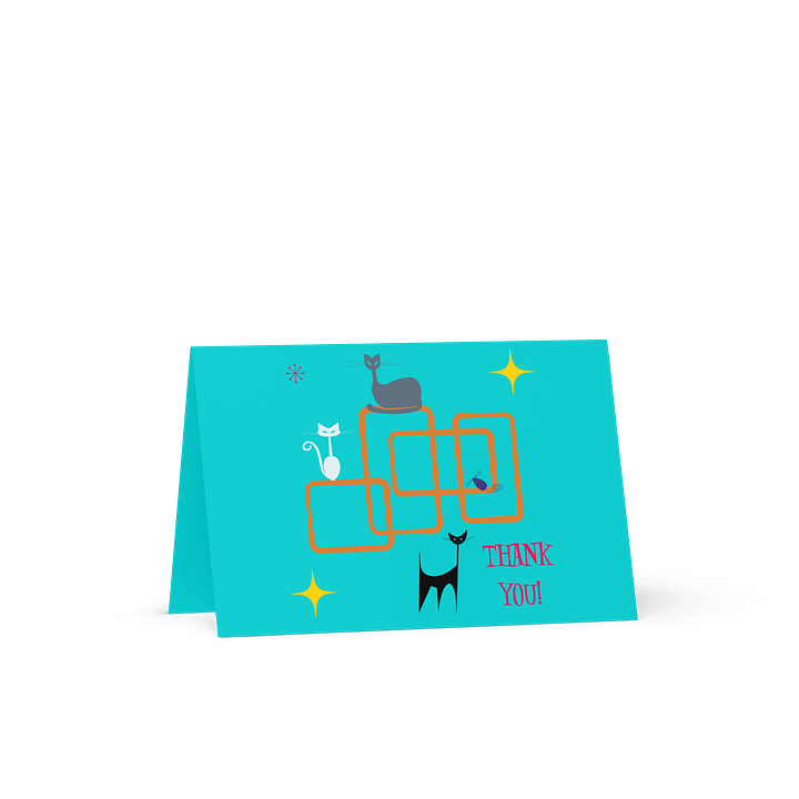 Whimsical Feline Thank You Card product image (1)