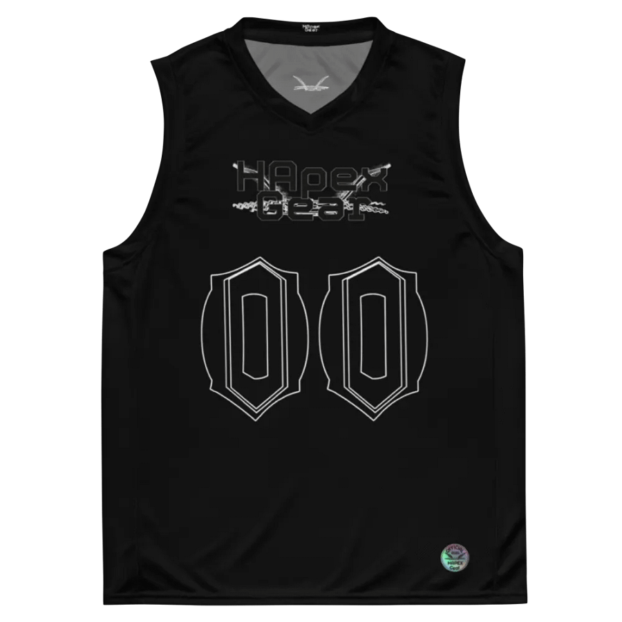 Eisko - Black - Recycled Unisex Basketball Jersey - Black HApex Gear Black Logo product image (2)