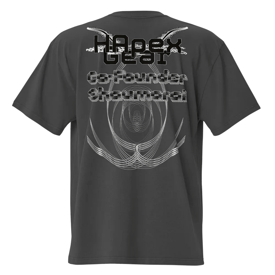 Premium Oversized Faded T-Shirt - Co Founder Shaumarai - Black HApex Gear Black Logo product image (1)