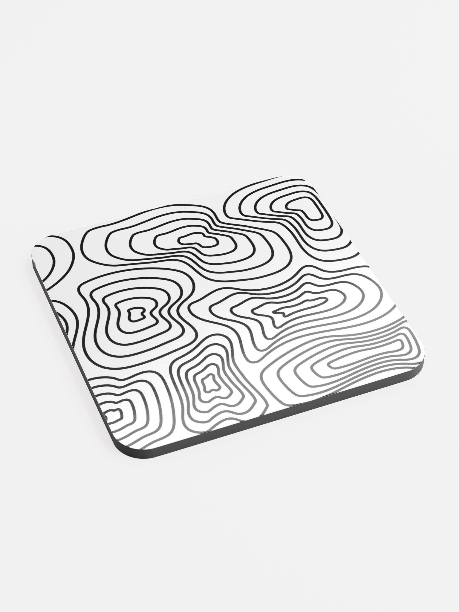 Black on White Topographic Cork Coaster Set product image (2)