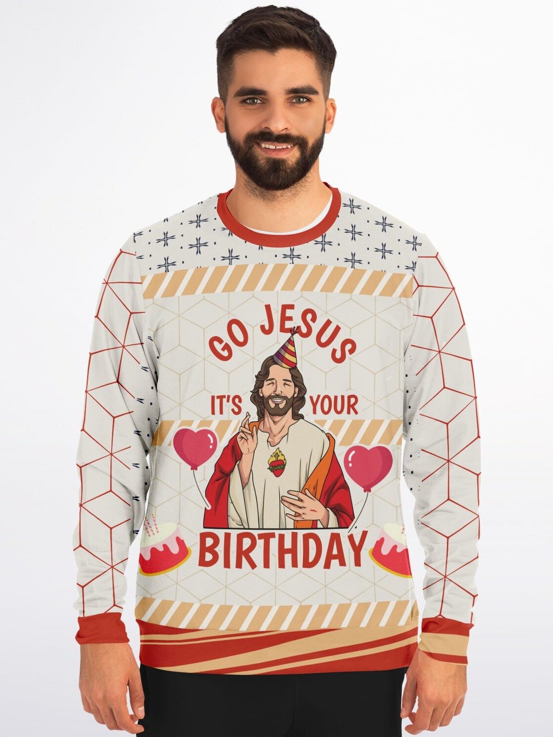 "Go Jesus It's Your Birthday" Christmas Sweatshirt | Funny Religious Holiday Party Outfit | Festive Christmas Sweater product image (5)