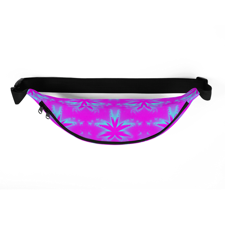 Cannabis Leaf 420 Fanny Pack, Weed Pattern Pink Blue Bag, Stoner Fashion Accessory product image (5)