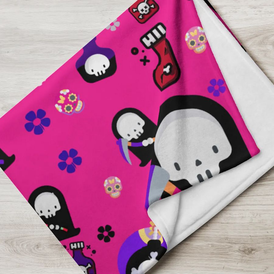 Pink Grim Reaper Throw Blanket product image (4)