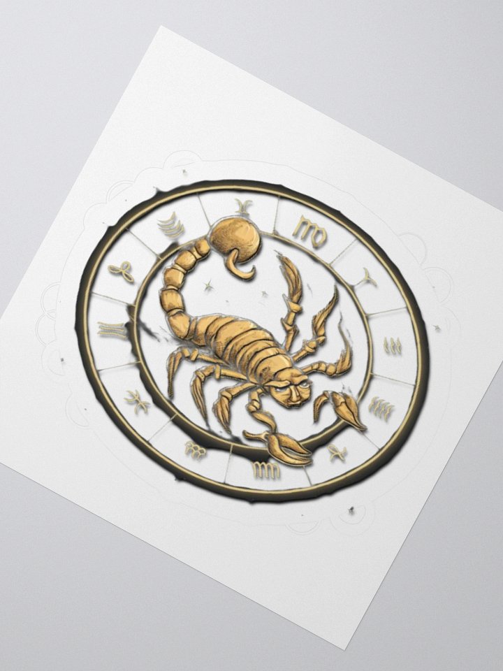 Exclusive Scorpio Zodiac Sticker: Gold Scorpion with Zodiac Wheel - Perfect for Astrology Enthusiasts and Unique Gifts! product image (6)