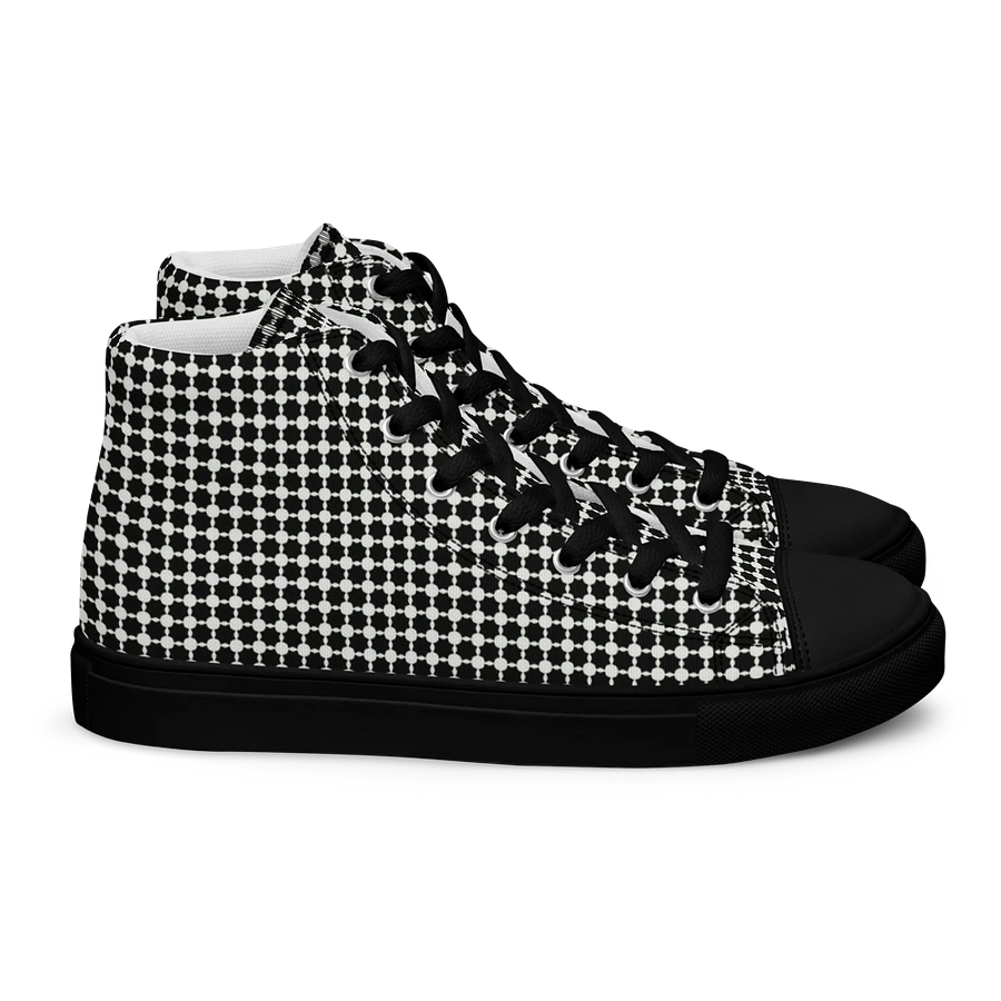 Abstract Black and White Chain Ladies Canvas Shoe High Tops product image (14)