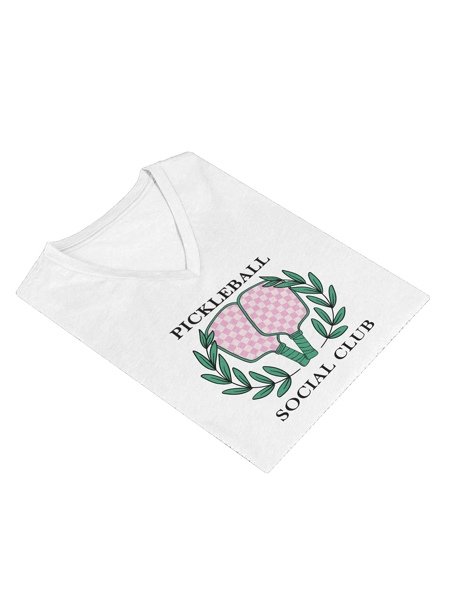 Checkered Pickleball Paddles Women's V-Neck Tee product image (4)