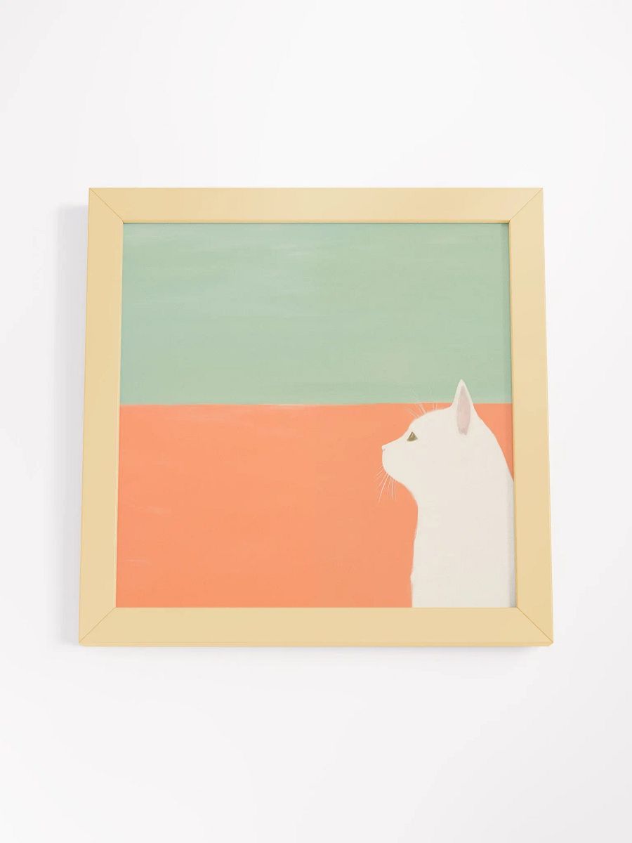 Whimsical White Cat Framed Matte Poster product image (25)