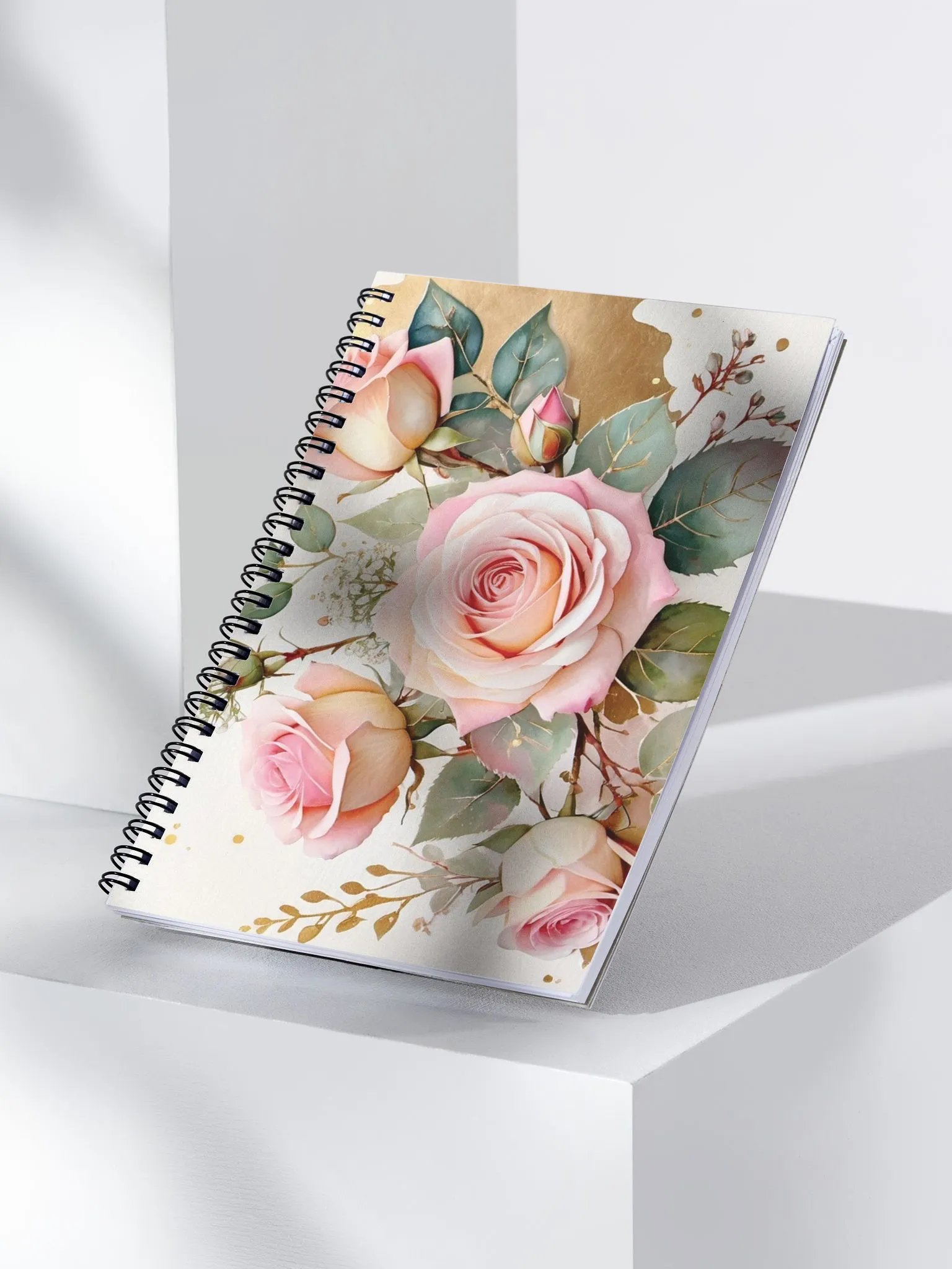 Golden Blush - Roses Spiral Notebook product image (3)