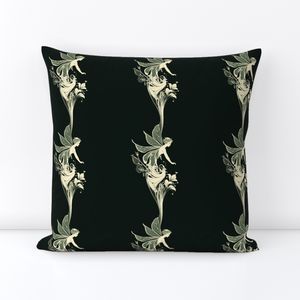 Seamless Pattern - Fairy Flower Stripes in Cream and Green product image (5)