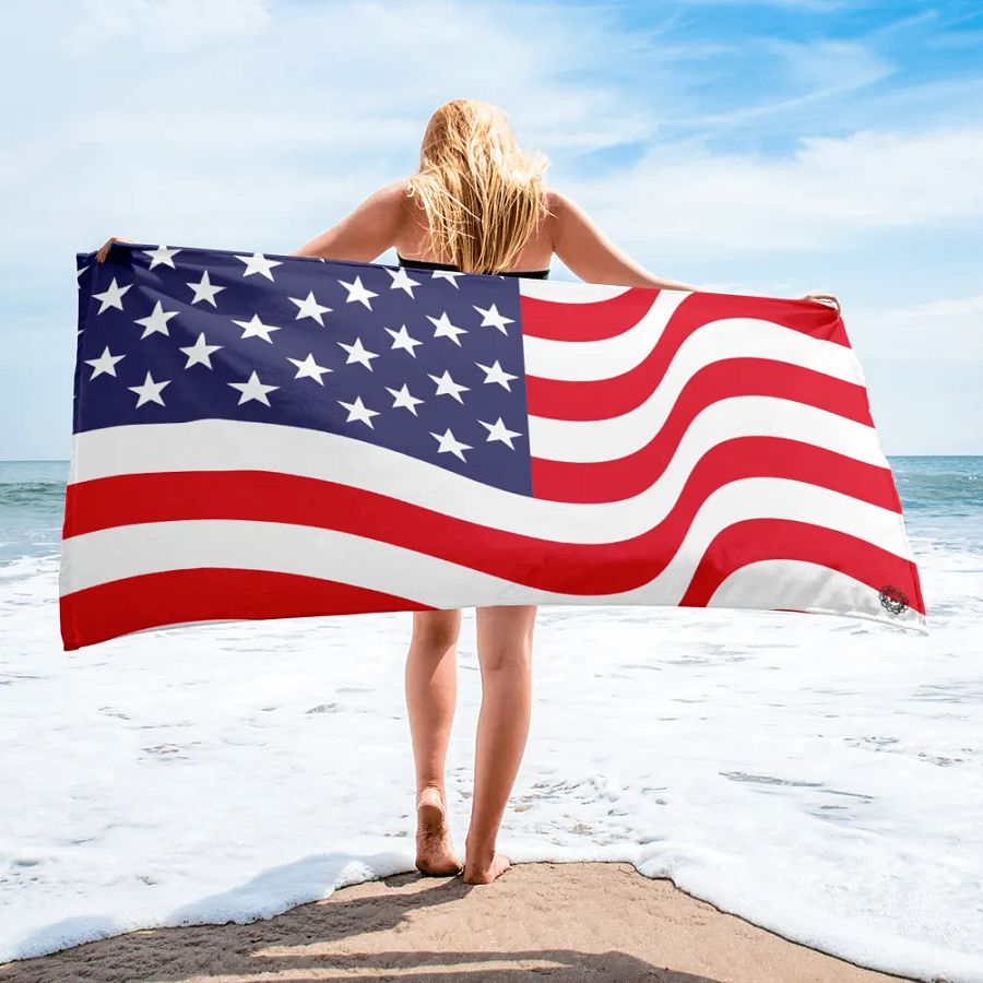 Patriotic Stars & Stripes Sublimated Towel product image (2)