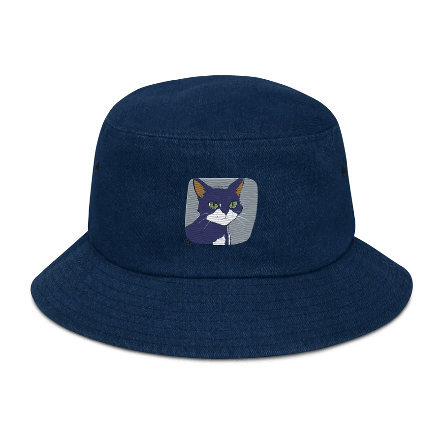 Whiskered Wanderer Denim Bucket Hat product image (1)