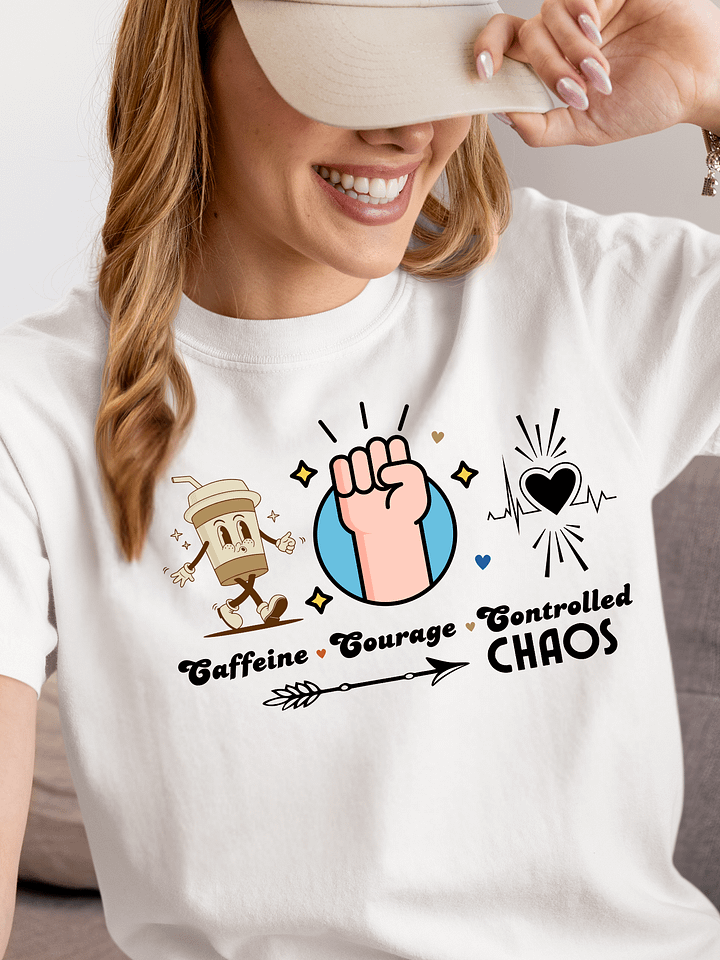 Caffeine, Courage, & Controlled Chaos Parkinson Comfort Colors T-shirt product image (28)