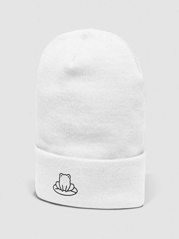"Warm Hugs" Frog White Beanie product image (2)