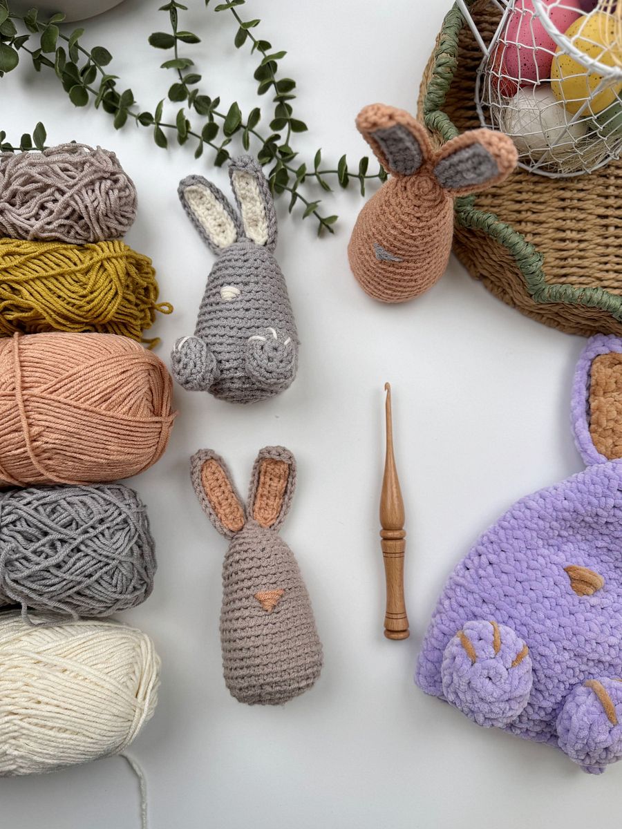 Crochet Bunny Pattern Pdf - Amigurumi Rabbit, Easter Egg Cozy, Home Decor and Toy - make with any yarn product image (8)