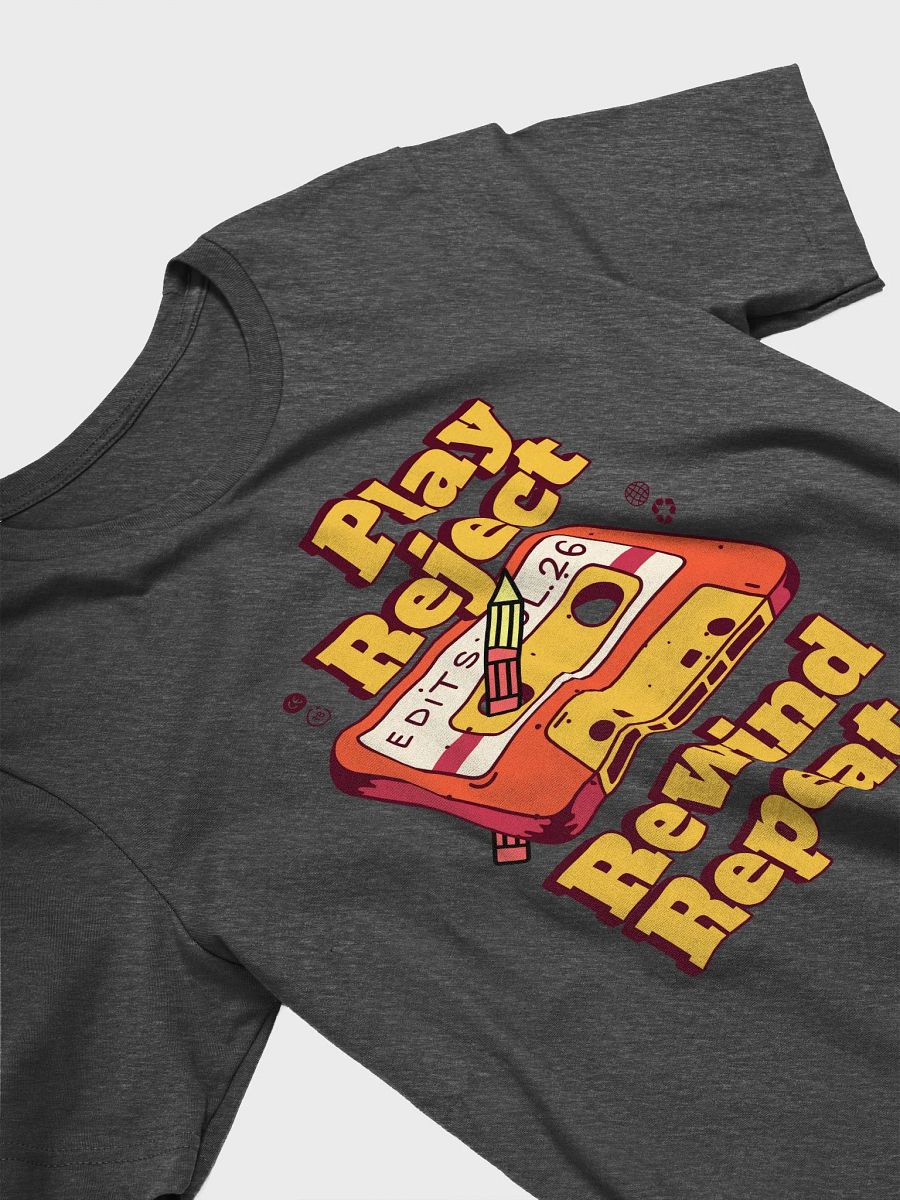 Retro Cassette Tape Edit T-Shirt Play, Reject, Rewind, Repeat product image (4)