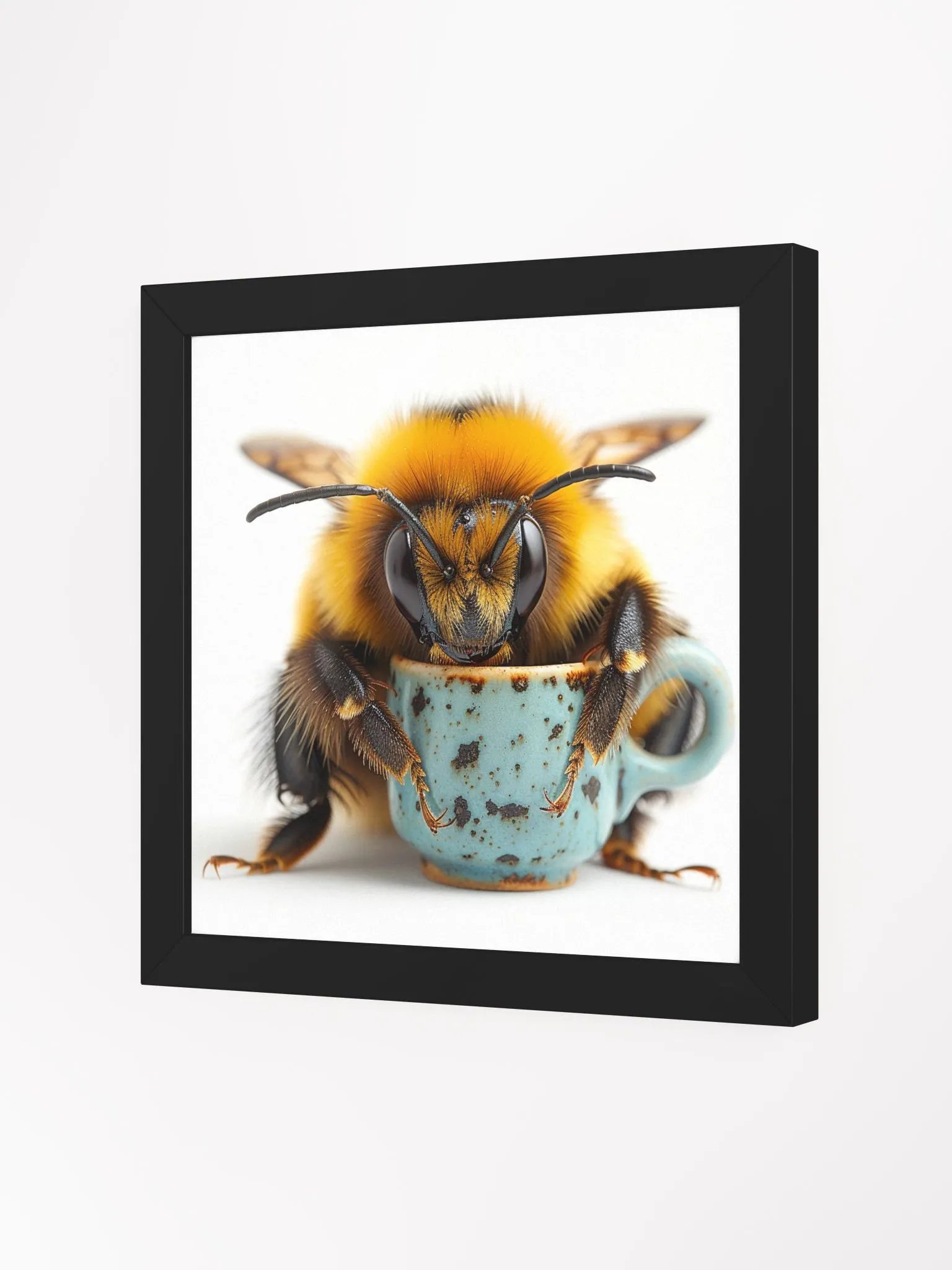 Cute Coffee Lover Honey Bee Framed Wall Art product image (2)
