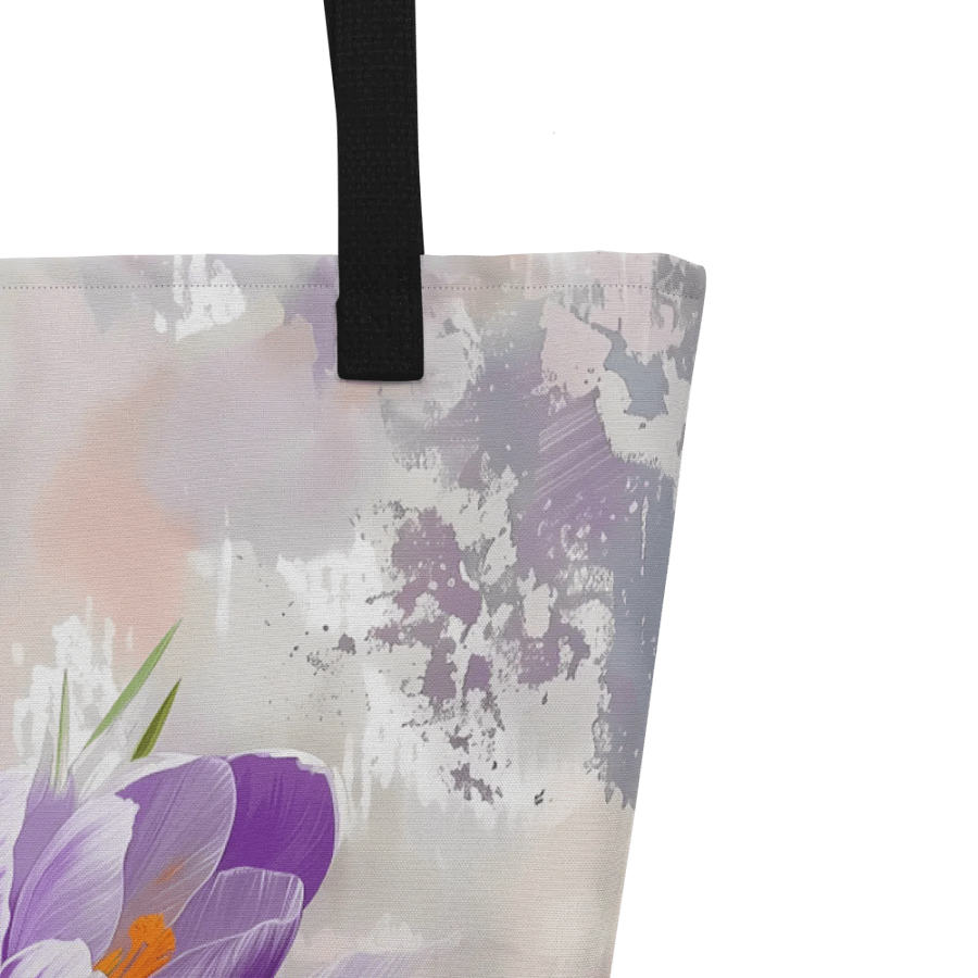 Tote Bag: Vintage Purple Crocus Flowers Floral Design product image (5)