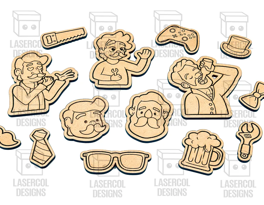 Father's Day Paint Kit DIY Cut Outs Set 1 - Laser Cut Files product image (6)