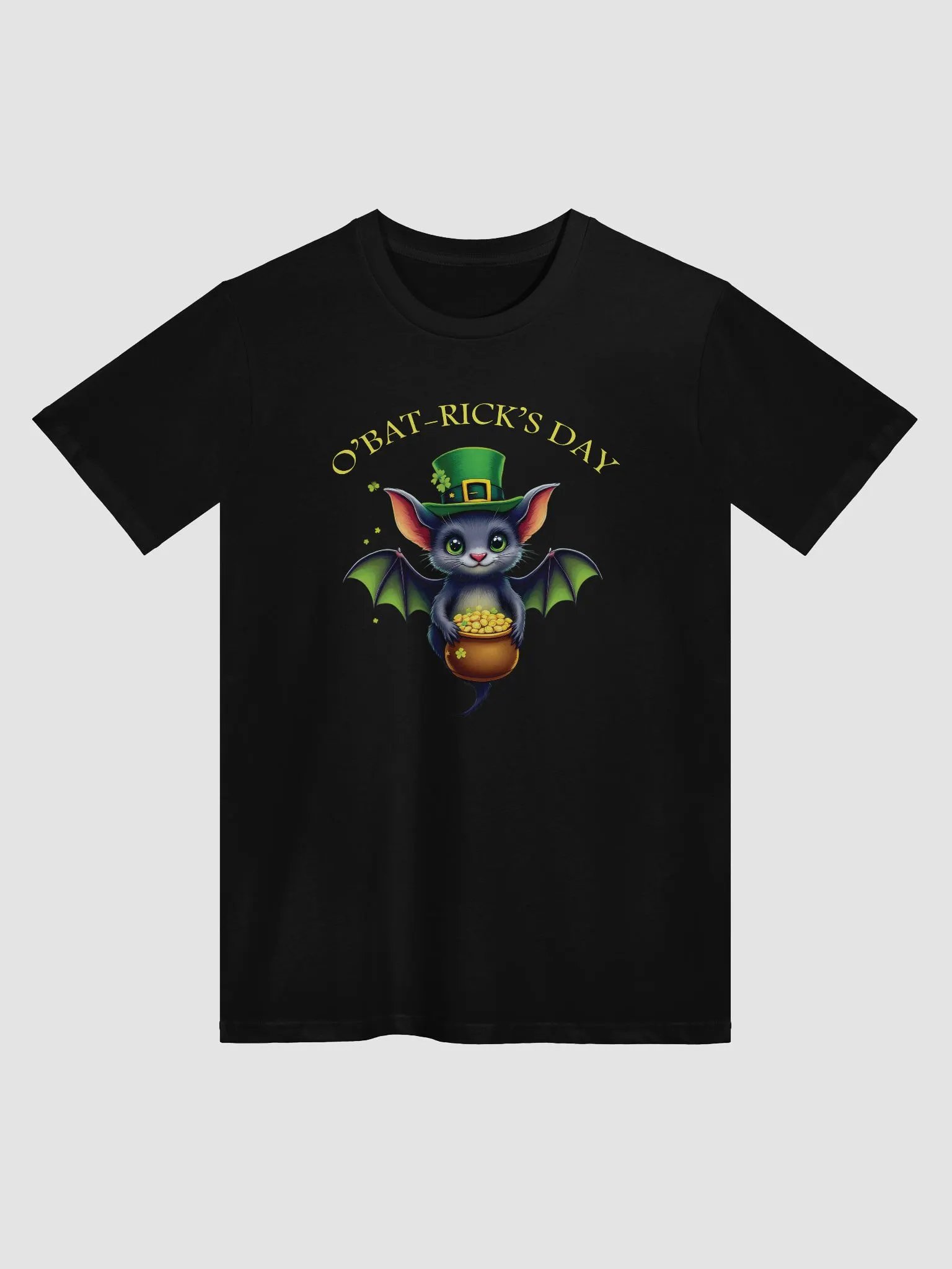 Cute St. Patrick’s Day Bat Comfort Unisex T-Shirt – O’Bat-Rick’s Day Funny Irish Design product image (1)
