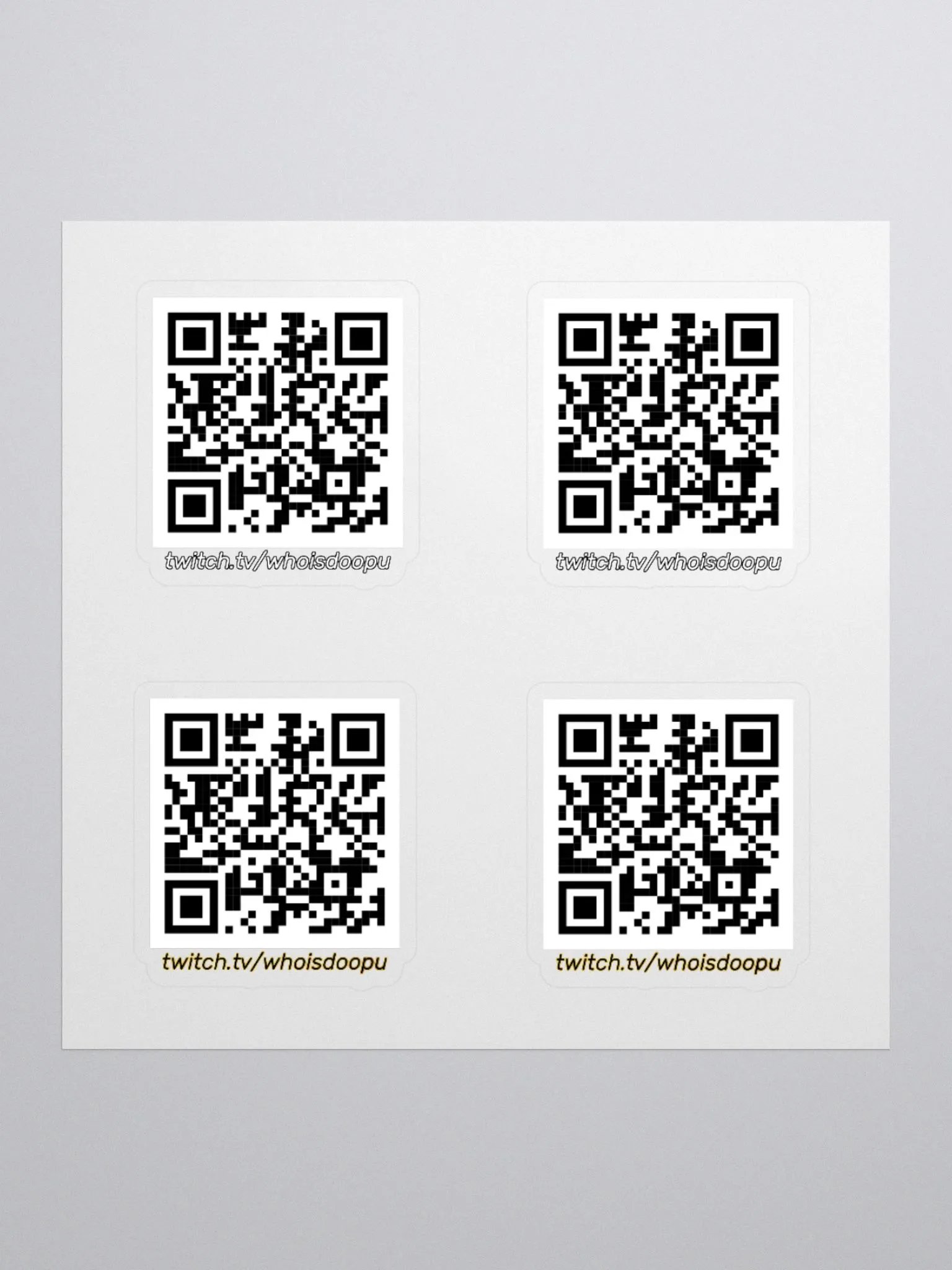 WhoIsDoopu Twitch QR Code - 4 Sticker Sheet product image (1)
