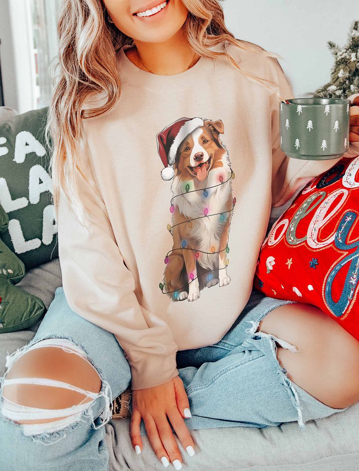 Funny Australian Shepherd(Red) Christmas Sweatshirt product image (16)