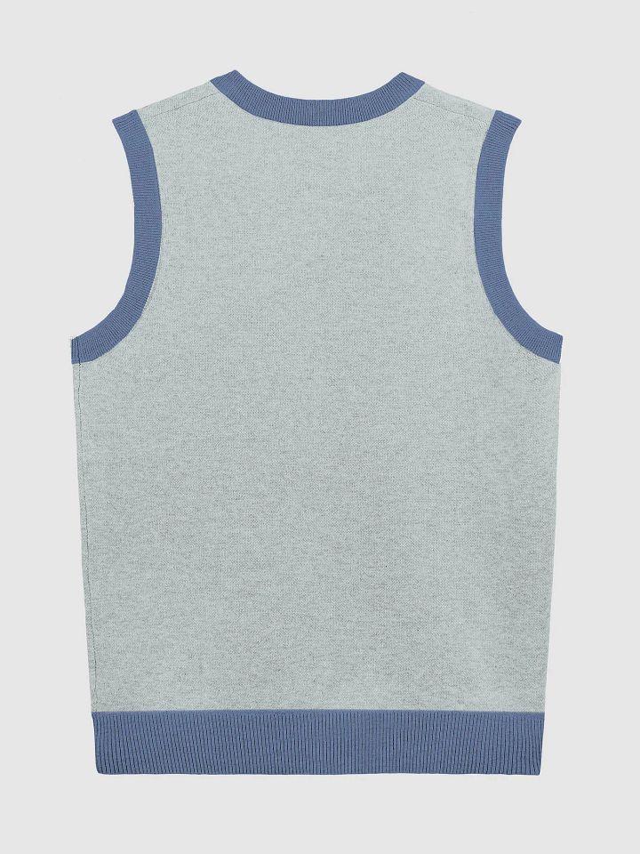 PLEASE DON'T MAKE ME TALK (duotone blue) knitwear vest product image (6)