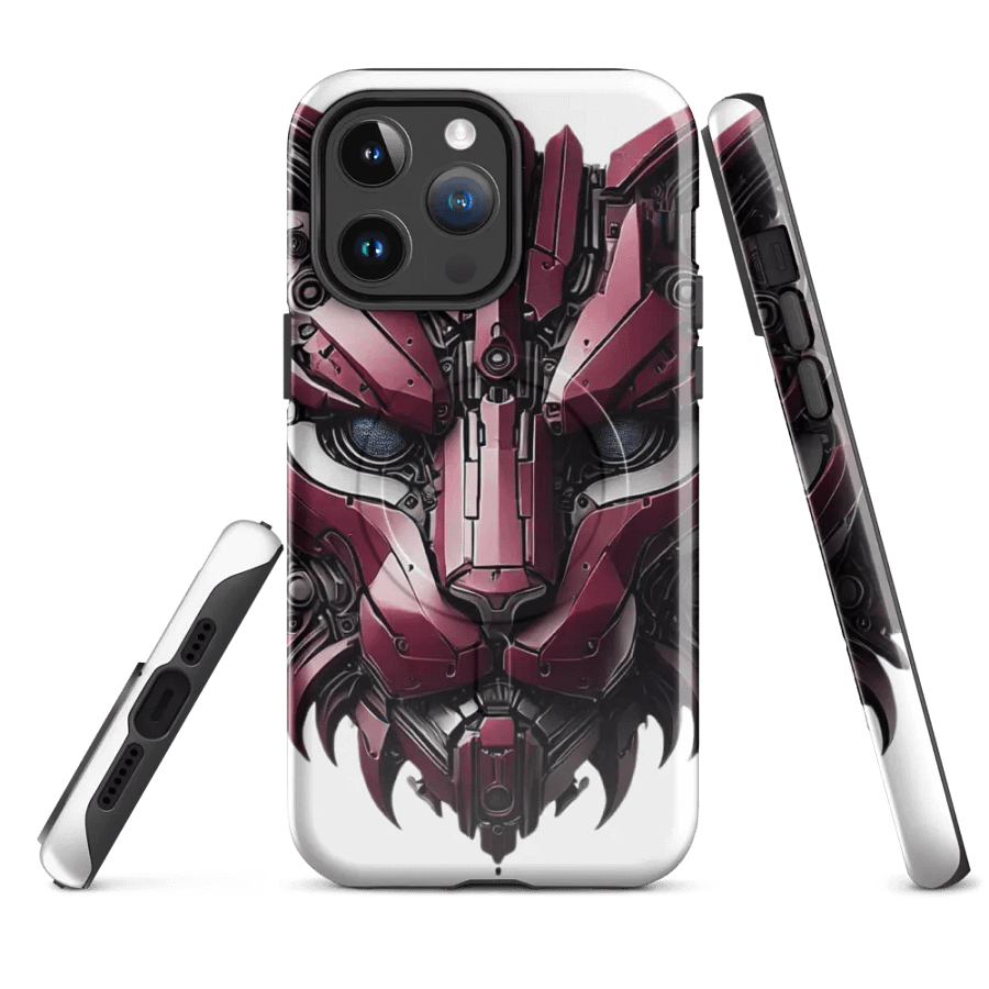 MagSafe® Tough Case for iPhone® | AI-Designed Maroon Iron Cat product image (4)