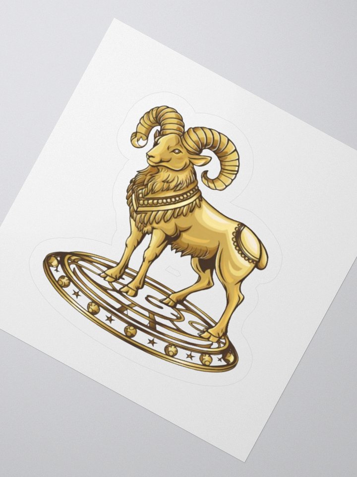 Exclusive Aries Zodiac Vinyl Sticker - Golden Ram Design | Choose Size product image (5)