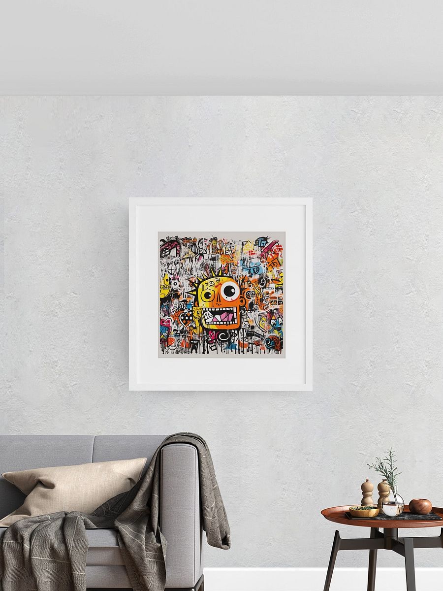 Vibrant Pop Art Graffiti Poster, Quirky Cartoon Street Art, Bold Urban Wall Art, Eclectic Modern Home Decor, Whimsical Character Collage product image (1)