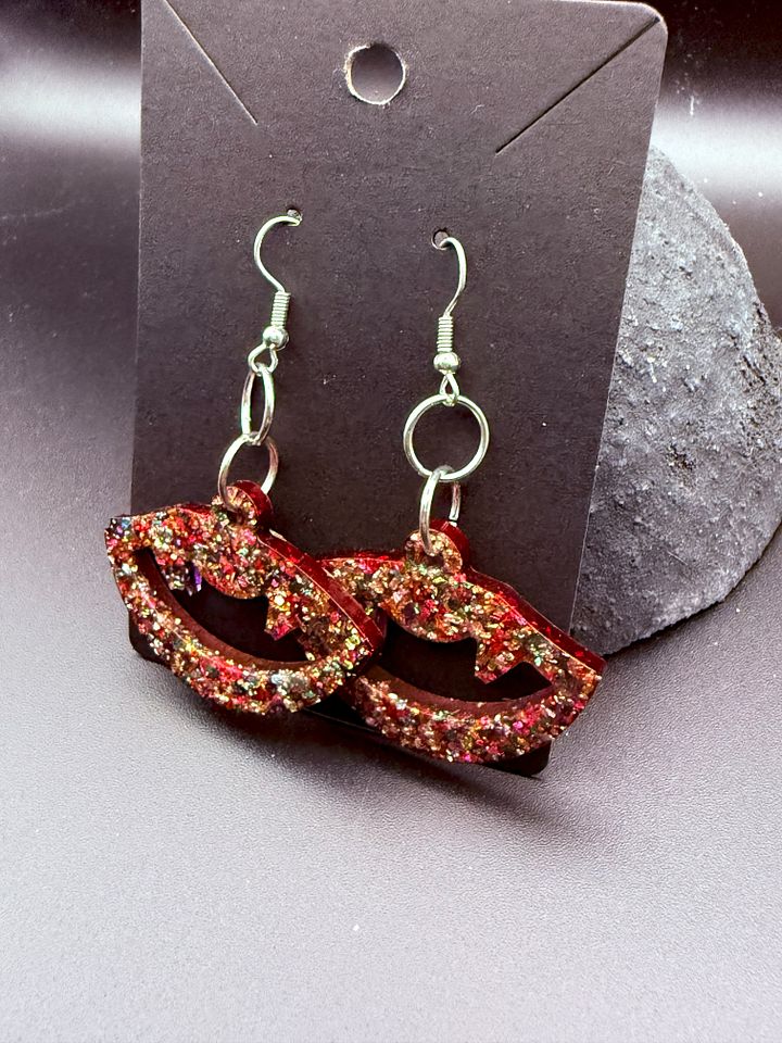 Resin Earings - Vampire Lips w/ Fangs product image (1)
