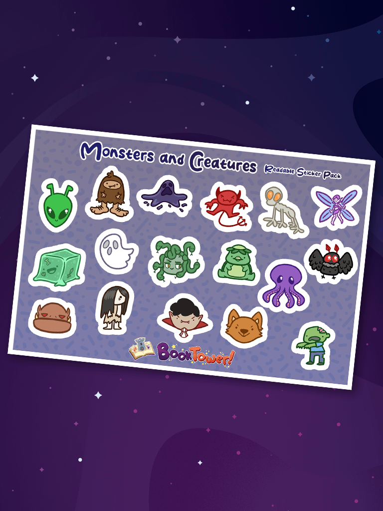 Monsters and Creatures Sticker Pack - Sticker Sheet product image (1)