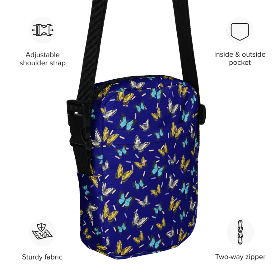 Fluttering Butterfly All-Over Crossbody Bag for nature lovers moms friends product image (11)