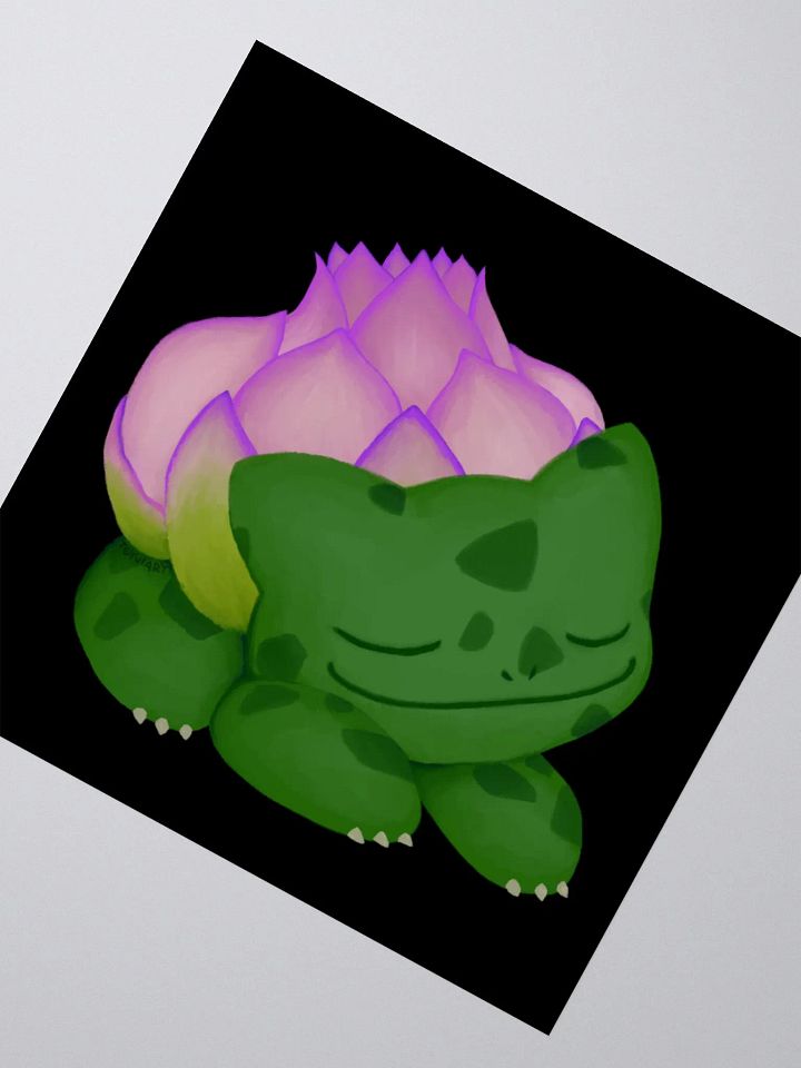 Lotus Frog Sticker (Black Background) product image (2)