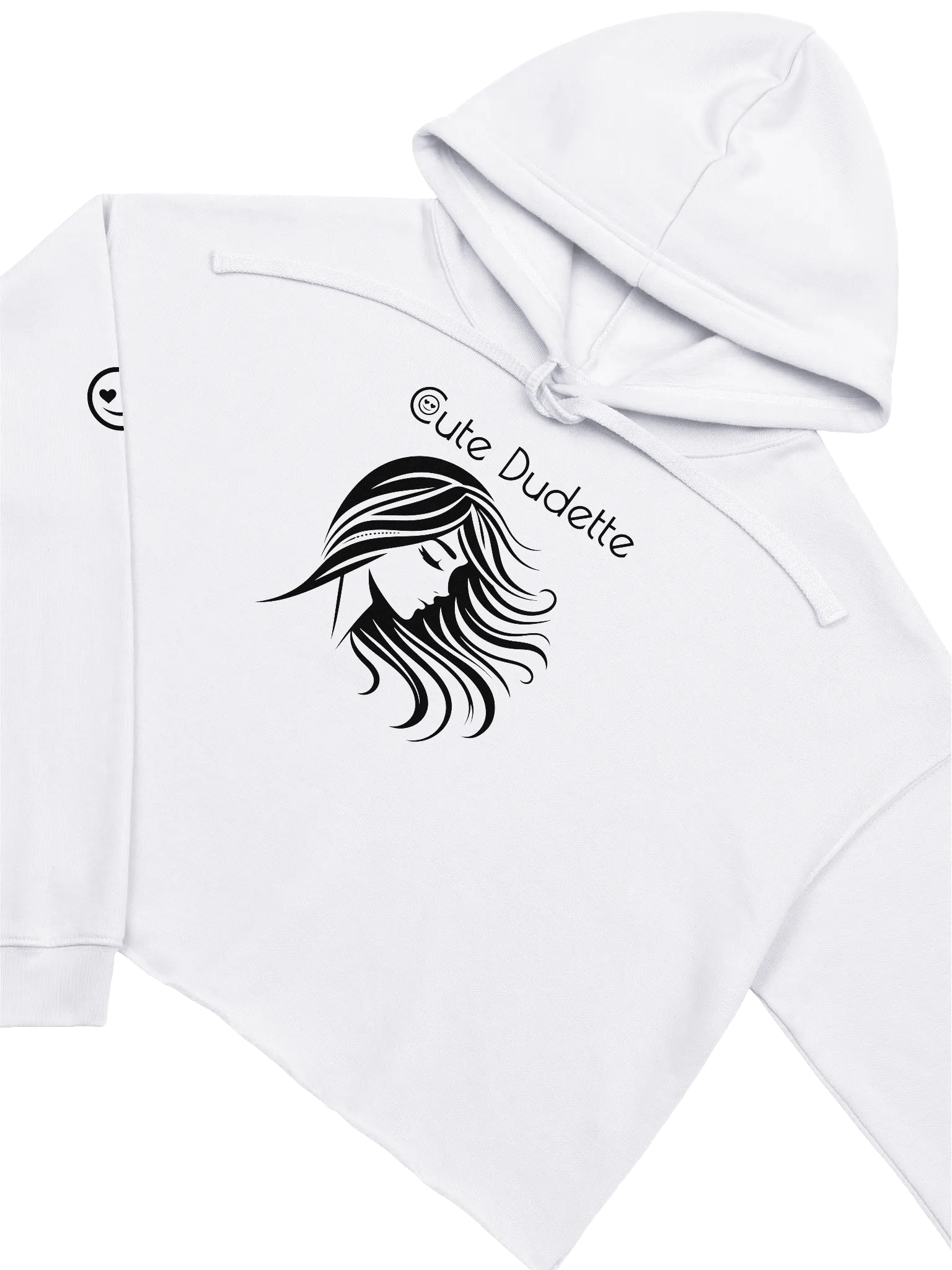 Cute Dudette Women's White Crop Hoodie product image (3)