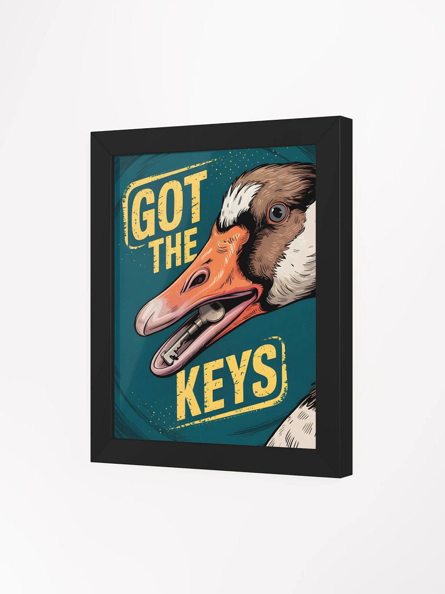 Got The Keys Goose Framed Print | Humorous Animal Wall Art product image (3)