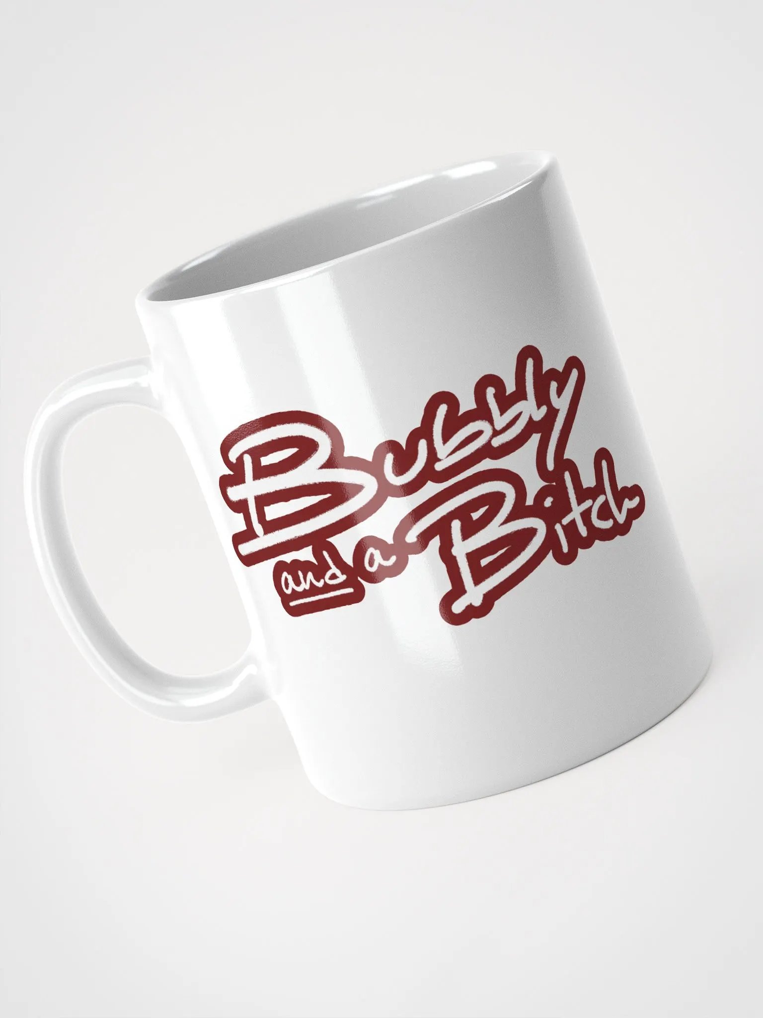 Bubbly and a B*tch (lined design, #6D1616) glossy white mug product image (5)