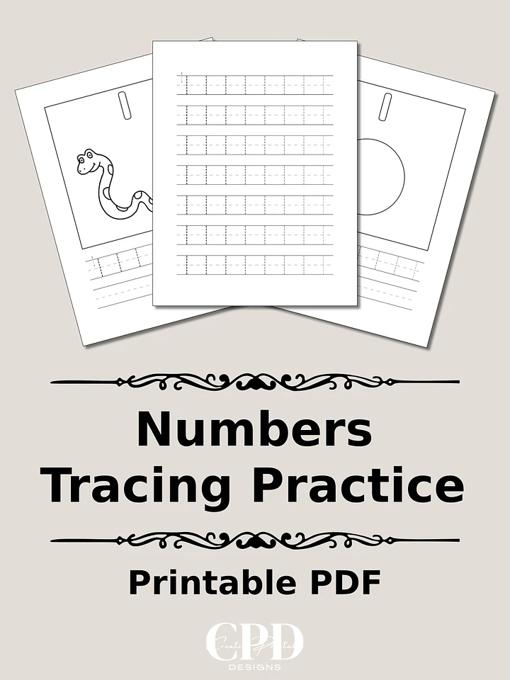 Printable Number Tracing Practice Pages product image (1)
